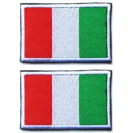 2pcs Italy Flag Embroidered Patches for Embroidery Cloth Patch Badge Hook & Loop Embroidered Patch