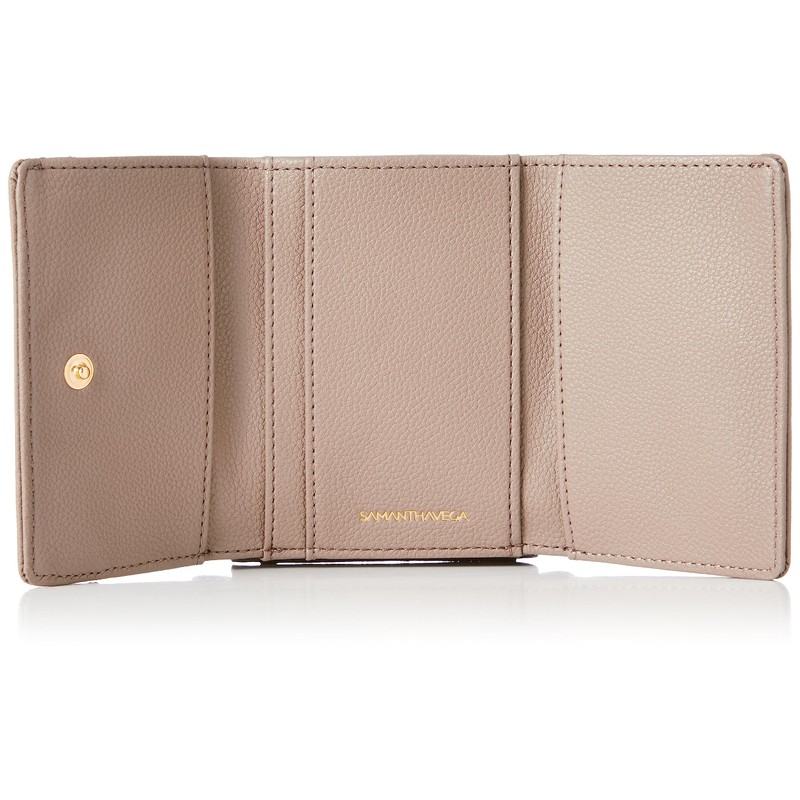 Samantha Vega Billfold Wallet with Belt Hardware, beige, (greige)