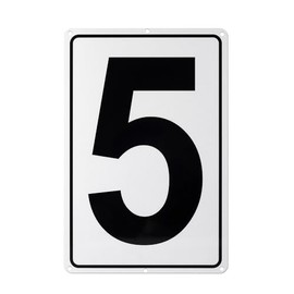 Kichwit Metal House Numbers Address Sign Reflective Aluminum Mailbox Number, 10 x 7 Inches, Number 5