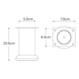 Herrajes Guerrero Pata Para Mueble O Sala 10 Cm Altura - 4 Piezas Negro Mate