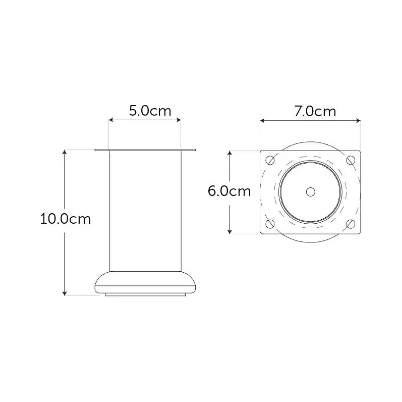 Herrajes Guerrero Pata Para Mueble O Sala 10 Cm Altura