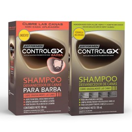 Just For Men Control Gx Desvanecedor de Canas Kit para Cabello y Barba, Cubre Gradualmente con un resultado natural, 118ml