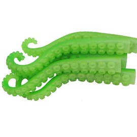 Archie McPhee Set of Five Green Rubber Glow in The Dark Finger Tentacle Puppets