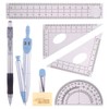 {Updated Version}8pcs Math Geometry Kit Set,Student Supplies Drawing Pencil Compass