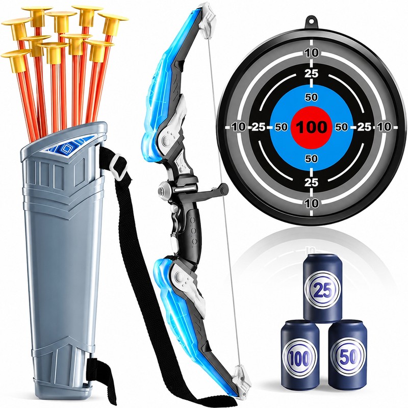 Kids Bow and Arrow Set with Target – LED Light