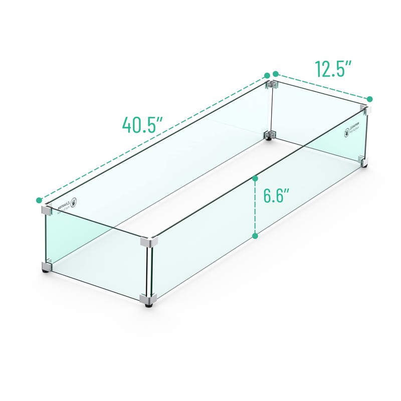 Skyflame Linear Fire Pit Wind Guard – 40.5" x 12.5"