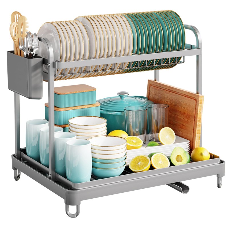 Sakugi 2-Tier Dish Drying Rack - Stainless Steel Dish Rack