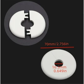 2 pcs Wall Split Flange Self-Adhesive tape Round Escutcheon Various pipes Plate Cover for Water Pipe Faucet Decoration Accessories (16mm/0.65in)