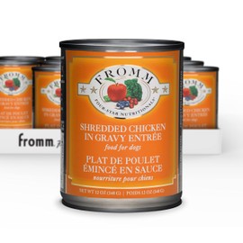 Fromm Four-Star Nutritionals Shredded Chicken in Gravy Entrée Dog Food - Premium Wet Dog Food - Chicken Recipe - Case of (12) 12 oz Cans