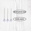 DRYIC 100pcs Elegant White with Rhinestone Heads Stainless Steel &