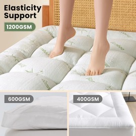 Baauye Mattress Topper King,1000 GSM Cooling Mattress Pad,Extra Thick Pillow Top Mattress Topper for Back Pain with 8"-18" Deep Pocket(78"x80")