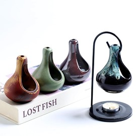 Ceramic Tear Drop Oil Warmer Candle Holder (Earthy Yellow)