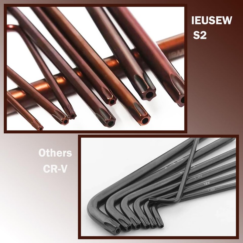 Ieusew Torx Allen Wrench Set, Tamper Resistant Key Set, S2