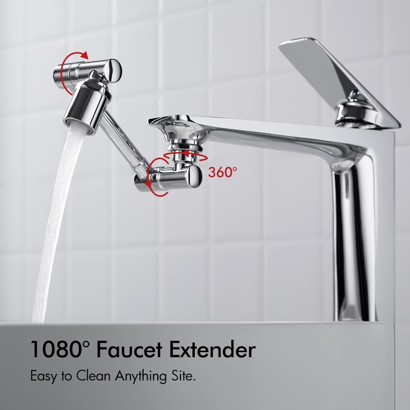 BAGNOLUX Brass 1080° Swivel Faucet Extender for Bathroom Sink, 2