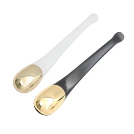 Ipetboom 2Pcs Eye Cream Spoons Metal Makeup Tool for Facial Care Versatile Eye Mask Cream Scoops Random Color Convenient for Home Travel Use Random Color