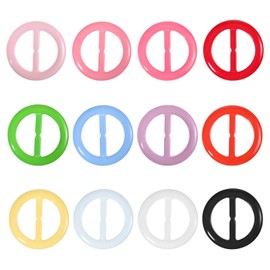 Shirt Ties Clips for Women, 12 Pcs Colorful Scarf Ring Shirts Clips T Shirt Ties Rings Round Stylish Resin Scarf Ring Clip Bulk Clothes Corner Knotted Waist Buckle for Women's Clothing Accessories