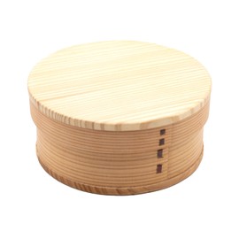 Wakayama Wappa Bento Box Store A-1-272328 Magewappa Bento Box Store, Wood, Cedar Wood, Approx. 5.9 inches (15 cm), Dividers, 1-Tier, Round, Natural