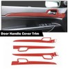 DOTCOM 4Pcs Inner Door Handle Trim Cover Strip Gloss Red