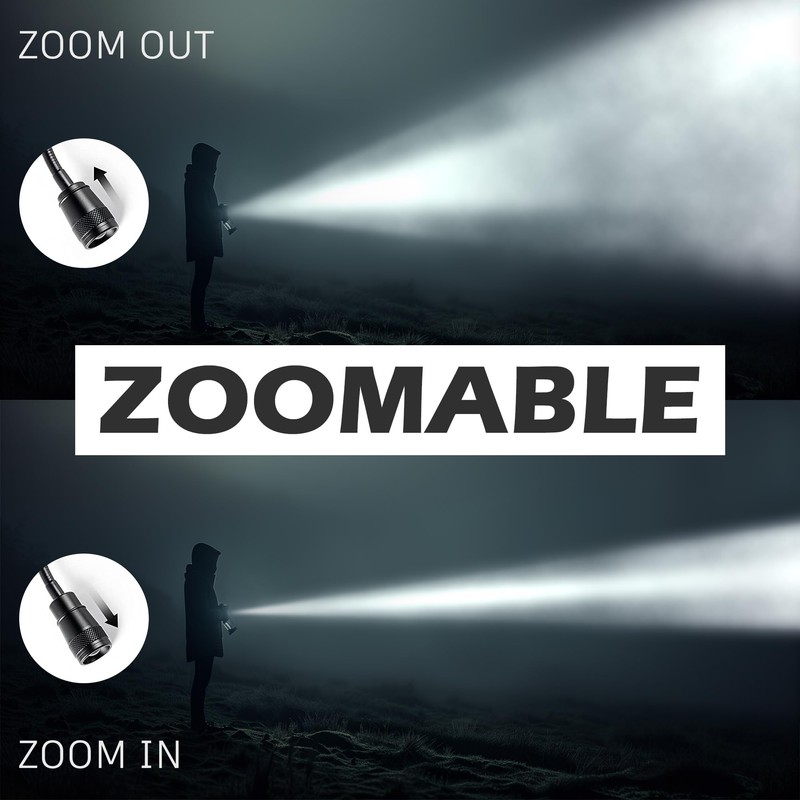 Favorlite LED Work Light, 500 Lumen Gooseneck Magnetic Light, Zoomable