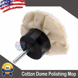 Unbranded 100% Cotton Dome Polishing Mop Buffing Wheel Polish Pad Polisher w/ 1/4" Shank
