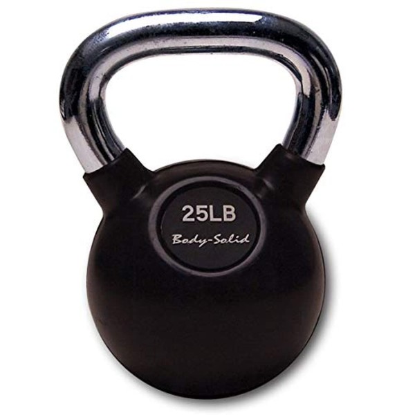 Body-Solid Chrome Rubber Coat Kettlebells 5-80 Pounds (25)