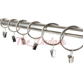 The Ondam Silver Curtain Ring Clips, 10-Pack, for Rods No-Drill Compatible: 3.5 x 38mm 2ea