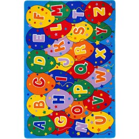 Champion Rugs Baby Rug for Crawling - ABC’s Alphabet Balloons Kids Area Rugs Educational Play Mat for Room Decor Play Mat (8 Feet X 10 Feet)