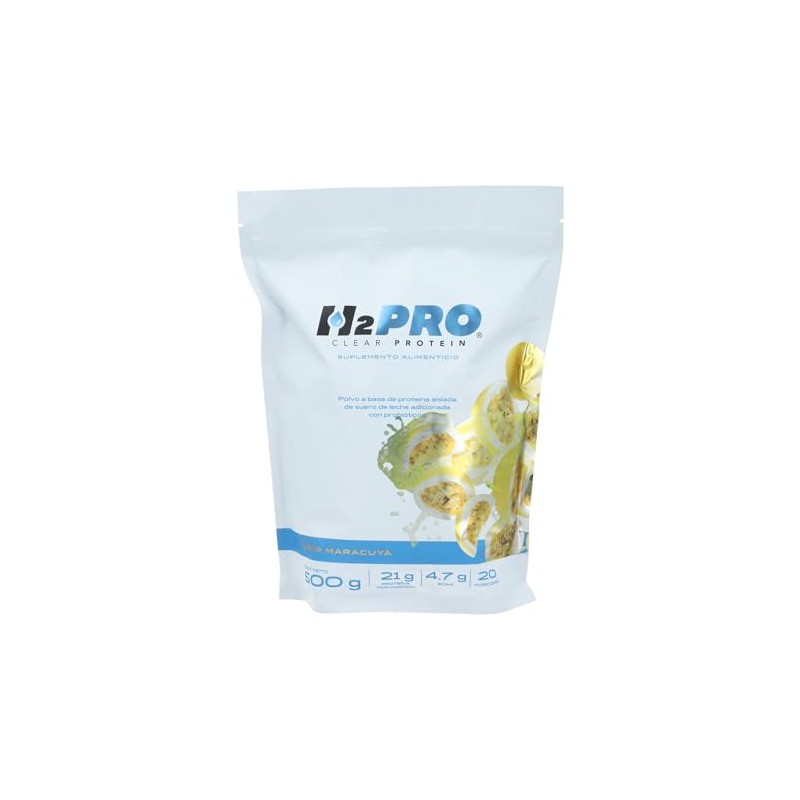 Suplemento Alimenticio H2PRO Clear Protein con Probioticos (500 gr, Maracuya)