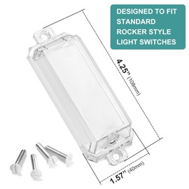 CLYMENE 2 Pack Light Switch Cover Guard, Child Proof Wall Switch Cover Keeps Lights or Switches from Being Accidentally Turned ON or OFF, Rocker Style (Clear)