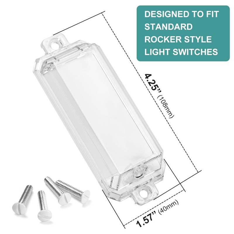 CLYMENE 2 Pack Light Switch Cover Guard, Child Proof Wall