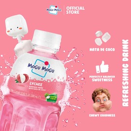 Mogu Mogu fruit juice Lychee juice (6 Packs) Delicious fruit juice for kids. Kids juice with nata de coco, coconut jelly. Juices bottles made for adults and kids ready to drink juices…