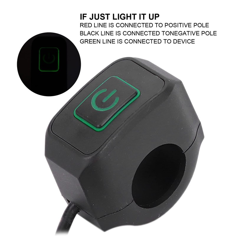 Yctze Motorcycle Handlebar Switch, 22 mm Universal Waterproof Control Button