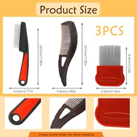 Stainless Steel Lice Comb & Dandruff Comb Set - Rustproof Flea Comb for People, Dogs & Cats - Professional Fine Tooth Comb Against Dandruff, Lice and Fleas - Ideal for Family, Children and Pets