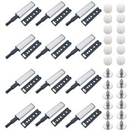 tekenewbse Door Opener, Pack of 12 Push to Open Pressure Door Openers, Cabinet Door Damper, Automatic Magnet for Cabinet Door Opener, Soft Close Tip on for Doors, Push Catches with Screws Drawers