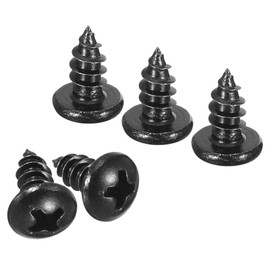 TA-VIGOR 100Pcs Self Tapping Screws, M4 Phillips Pan Head Screw, 8mm Round Head Tapping Screws, Stainless Steel Machine Wood Fasteners Bolts for Wood, Drywall, Furniture, Repairing, Black