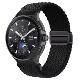 KoGiio For 22 mm 20 mm braided bracelet for 22 mm, men's and women's replacement watch strap, magnetic replacement straps compatible with 22 mm, black