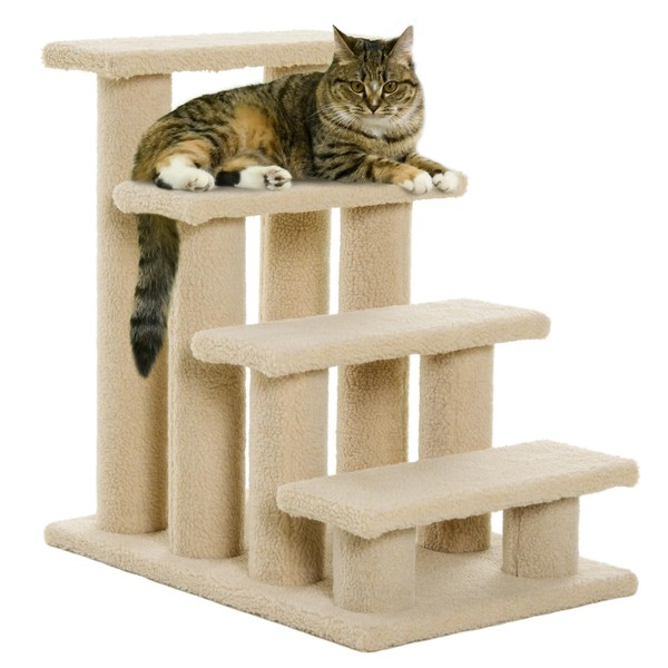 LJLB Multi-Level Carpeted Cat Scratching Post for Healthy Play and