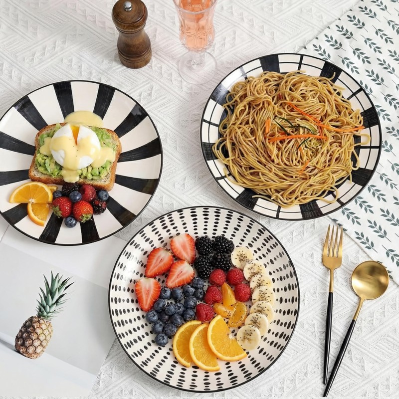 AHX Dinner Plates Ceramic Plate Set - 10 Inch Large