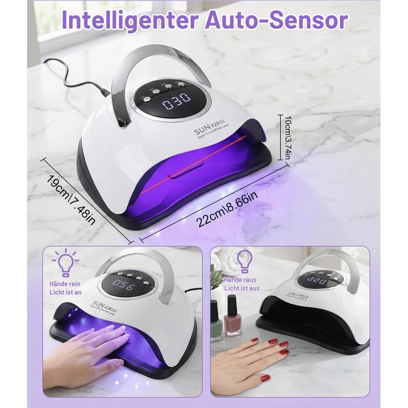 Qixeva UV Lamp for Gel Nails, 380 W UV Lamps,