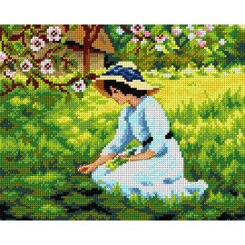 Orchidea Needlepoint canvas for halfstitch without yarn after Arthur Hacker -...