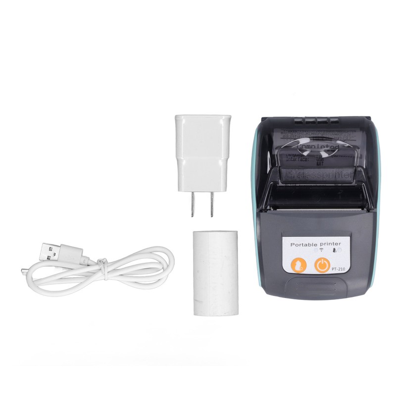 Bluetooth Thermal Printer 58mm Label Printer Pocket Printer 100‑240V for