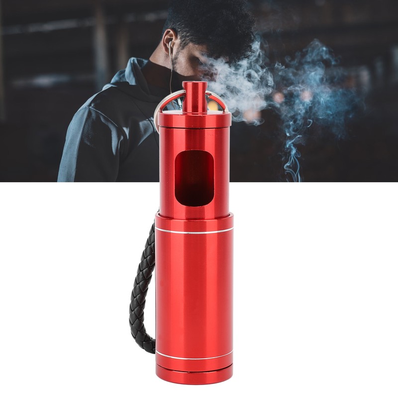 Portable Pocket Ashtray with Keychain Lanyard Retractable Circular Aluminium Alloy