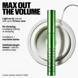 Milk Makeup KUSH Big Hit Volumizing Mascara – 12HR High-Volume Mascara for Lifting, Lengthening + Defining Lashes – Clump + Smudge-Free, Weightless + Safe for Sensitive Eyes – Black, 0.28 oz