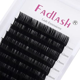 Lash Extension 0.15 Classic Eyelash Extensions J/B/C/CC/D/DD/LC/LD Curl Lash Extensions Individual Lash Extensions Mixed Length 11-19mm Professional Salon Use (0.15-D, 11-19mm)