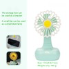 YZYOE Mini Charging Fan with LED Light, Cute Green Chrysanthemum