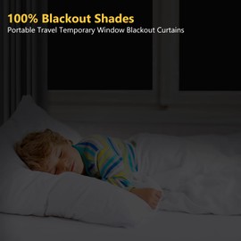 Blackout Curtains for Bedroom 118" x 57" Portable Blackout Shades Film 100% Blackout Window Cover No Drill Blackout Blinds with Hooks & Loops Strips Temporary Blackout Shades for Nursery Dorm Room