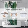Uiiooazy Shower Curtain, Boho Style, Shower Curtain, Green Gold Palm
