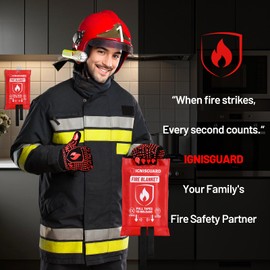 IGNISGUARD Emergency Fire Blanket for Home and Kitchen, 4-Pack 40"x40", Fiberglass Fire Blankets Emergency for Home BBQ Grill Camping Car Office Warehouse Picnic Fireplace Fireproof Survival Safety