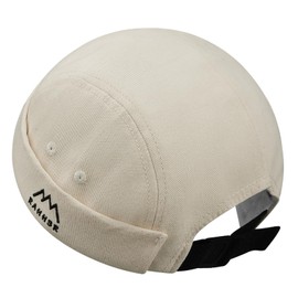 Clakllie Mens Brimless Docker Caps Casual 5 Panel Hats Stylish No Brim Sailor Cap Breathable Worker Cap Visor-Less Leon Hat,DBH03-Beige
