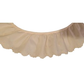 Ruffled Eyelet Embroidery Lace Ivory Fabric Trim Edge for Sewing Bridal, Baby Clothes, Blankets, Pillows DIY Decorations (2 1/2 Inch x 12 Continuous Yards)